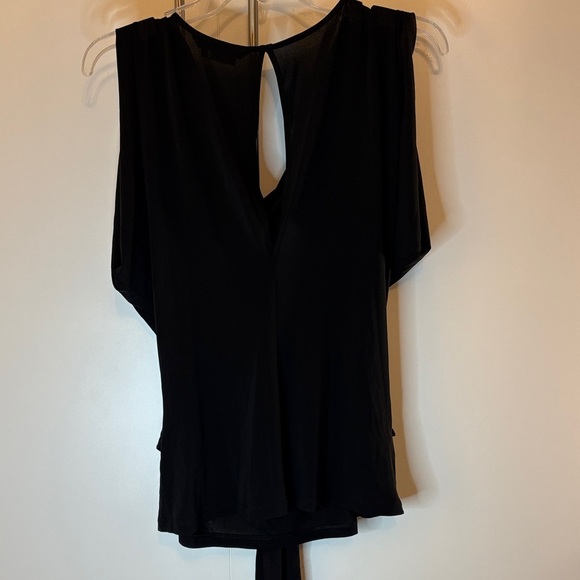 BCBGMaxAzria Black Drape Blouse - Picture 3 of 8